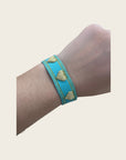 CREATION LOLOTTE - Bracelet Tissu Coeur Bleu