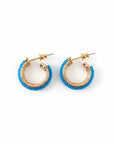GAS BIJOUX - BOUCLES D'OREILLES MILOA MINI dorée à l'or fin - Turquoise