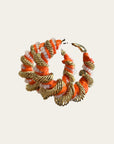 GAS BIJOUX - Boucles d'oreilles Tourbillon strass grand modèle dorées - Orange